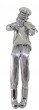 Silver Polyresin Hassid Figurine with Cloth Legs and White Fiddle