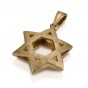 14k Yellow Gold Star of David Pendant with Inflated Design