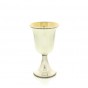 Sterling Silver Kiddush Cup with Modest Goblet Design and Scrolling Lines