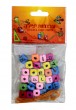 Hebrew Alphabet Beads with Square Block Shape in Bright Colors
