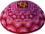 Yair Emanuel Kippah with Gold Star of David and Red Embroidered Decorations