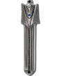 Parchment-Shaped Mezuzah with Hebrew Text and Blue Beads