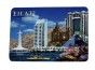 Rectangular Plastic Magnet with Eilat Landmarks and English Text in White