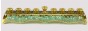 Brass Hanukkah Menorah with Doves and Feather Ornaments in Patina