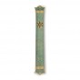 Brass Mezuzah with Floral Design, Star of David and Texturing in Patina
