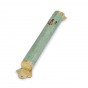 Brass Mezuzah with Patina Mosaic and Large Hebrew Letter Shin