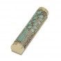 Brass Half-Rounded Mezuzah with Tree of Life and Cutout Mosaic Pattern