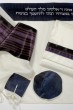 Woolen Tallit with Black Band with Black & Purple Stripes by Galilee Silks