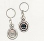 Silver Compass Keychain with Little Prince Illustration and Crown