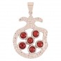 Rhodium Plated Pomegranate Pendant with Garnet Stones
