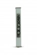 Pearl White Aluminum Mezuzah with Pewter Shin and Pomegranates