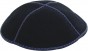 Navy Blue Suede Kippah with Four Sections in 16cm