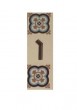 Hebrew Letter Alphabet Tile "Vav" with Floral Design