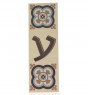 Hebrew Letter Alphabet Tile "Ayin" with Floral Design