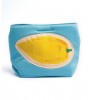 Etrog Holder in Light Blue and Yellow with Velcro Close