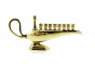 Hanukkah Menorah with Genie Oil lamp Design in Gold