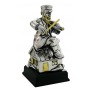 12 cm. Silver Polyresin Fiddler on the Roof Figurine with Cottage Stand