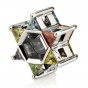 Star of David Charm with Colorful Stones in Sterling Silver