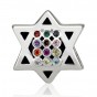 Star of David Charm with Hoshen Design in Sterling Silver