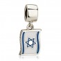 Charm with Flag of Israel in Sterling Silver
