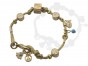 Bracelet in Gold Silk with 24k Gold Plated Charms in 18cm