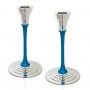 Colorful Shabbat Candlesticks with Narrow Body
