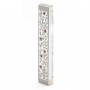 Stainless Steel and Plexiglas Mezuzah with Hebrew Letter Shin and Pomegranates