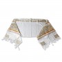Fully Embroidered Cotton Jerusalem Tallit Set (White and Gold) by Yair Emanuel