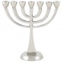 Large Aluminum Seven-Branched Menorah With Hammered Finish