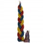 Traditional Wax Havdalah Candle with Three Colors and Spice Holder Bag