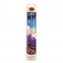 Wax Shabbat Candles by Galilee Style Candles with Blue, Purple, White and Red Stripes