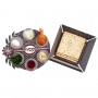 Seder Plate and Matzah Tray Set – Floral and Polka Dots Design by Dorit Judaica 