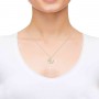  Sterling Silver and Cubic Zirconia Necklace Woman of Valor: Micro-Inscribed with 24K Gold