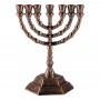 Y. Karshi Copper-Plated Twelve Tribes Seven-Branched Menorah With Spherical Design